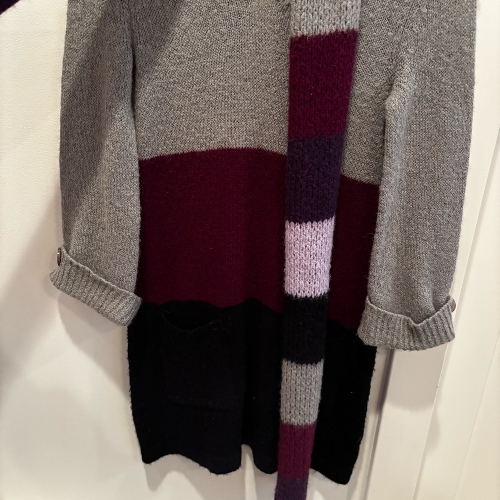 Style & Co. Vintage 90's Y2K Sweater Dress with Attached Striped Scarf Womens PS - Picture 3 of 10